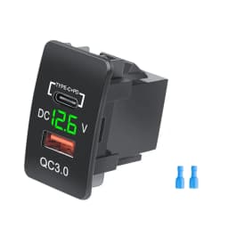 26x45mm Fast Charging Car Charger Socket QC3.0 USB+PD Type-C for Old Honda Fit Accord Civic CR-V HR-V City Odyssey