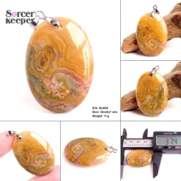 High Quality Pendentif Real Natural Crazy Lace Agate Stone Pendant Chains Necklace For Women's & Men's Jewelry Making BK996H