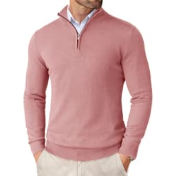 Men's Quarter Zip Up Sweaters Slim Fit Lightweight Mock Neck Pullover Casual Sweaters Half Turtleneck Knitted Outdoor Streetwear