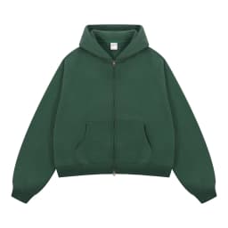 Custom LOGO women's Autumn Winter New 370G Heavy Fleece BOXY Short and Wide Double Head Zipper Cardigan Couple Hooded Sweater