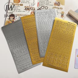 JIANWU 2 Pack/set Simple Bronzing Hot Silver PVC Goo Card Decor Sticker Creative DIY Handbook Scrapbook Collage Stationery