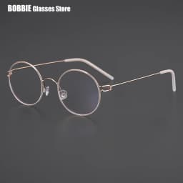 Denmark Design Small Round Glasses Frame Screwless Ultra Light 4g Air Pure Titanium Eyeglasses Men Retro Rim Eyewear Korea Style
