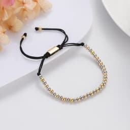 Classic Men Women Bracelet 4MM Copper Beaded Charm Bracelet Pulseira Adjustable Bracelet Fashion Jewelry Gift