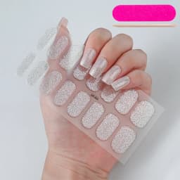 Semi Cured Wraps Fast Gel Nail Sticker Soild Nail Gel Wraps Adhesive Full Cover Gel Nail Decal UV Lamp Cured Manicure Decoration