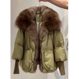 2026 Winter Real Fox Fur Collar White Duck Down Padded Down Jacket Regular Fashion Warm Big Fur Collar Women's Coat