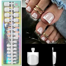 150Pcs Short Square Black French Tips Fake Toenails Matte Nude Pink Press On Toe Nails for Summer Daily Wearable False Toenail T
