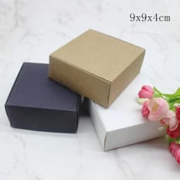 Multi Size 10Pcs Square White/Kraft /Black Packaging Box Wedding Party Favor Supplies Handmade Soap Chocolate plane box