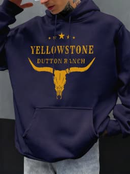 Yellow Stone Dutton Ranch Prints Men Hoody Autumn Fleece Hoodies Hip Hop Oversized Streetwear Comfortable Casual Clothing