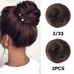 Synthetic rubber band elastic hair ring multi-color heat-resistant bun hair extension wig that surrounds a woman's ponytail