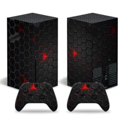 For X-box Series X Console and 2 Controllers Skin Sticker Geometric Lattice Protective Vinyl Decal Full Set for XSX Skin