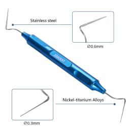 Dental Endo Hand Plugger Tips with Flexible Niti Tip for Narrow & Curved Root Canals 4 Colors Root Canal Obturation Tools