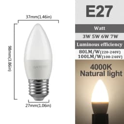 5-12pcs E14 E27 Led Bulb 220V 110V 3W 5W 6W 7W Warm Lighting 3000K 6000K Candle Lamp Led Chandelier Light for Home Decoration