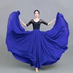 720 Degree Large Swing Dance Skirts Double-layer Chiffon Skirt Spring Summer Autumn High Waist Ethnic Style High-grade Skirts