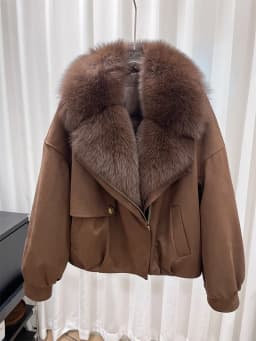 2025 New Winter Natural Fox Fur Collar Goose Down Jacket Women Motorcycle Suit Luxury Puffer Jackets Clothing Hot Sale