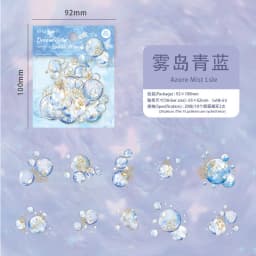 20pcs Dreamy Bubble Island Series PET Stickers Creative Decoration DIY Scrapbook Handmade Collage Material Stationery Stickers
