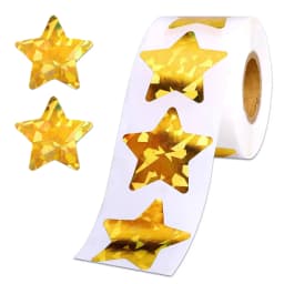 500Pcs Gold Laser Heart Sticker 1" Love Shape Labels for Valentine's Day, Envelopes, Wedding, Crafting,Gift,Award Charts