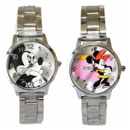 New Disney Mickey Mouse Minnie Gold Silver Watch Children's Boys Girls Watches Steel Students Quartz Adult Watch Birthday Gift