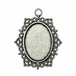 10pcs 18x25mm Inner Size Antique Silver Plated 31 Styles Cameo Cabochon Base Setting Charms Pendant Necklace Findings