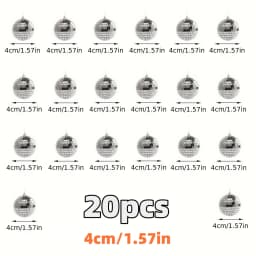 10-30pcs Mini Disco Ball Ornaments Reflective Glass Silver Baubles for Mardi Gras Disco Party Decor Sparkling Christmas DIY Gift