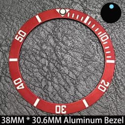 Sloping 38mm * 30.6mm Ceramic/Aluminum Blue Luminous Bezel GMT and Diving Watch Insert Fit for 40mm Watch Case Replacement Watch