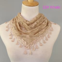 Fashion Solid Triangle Veil Scarf Women Polyester Jacquard Rose Shawl Wedding Turban