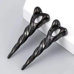 Giga 1/2Pcs 12mm(1/2") Sharp Cone Stainless Steel Ear Weights Hanger Dangle Gauges Earrings for Stretched Piercing Body Jewelry
