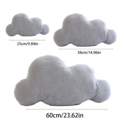 Realistic Cloud Plush Toy-Soft Stuffed Cloud in Gray&White, 3 Sizes, Fluffy Pillow Gift for Kids, Nursery Decor, Relaxation