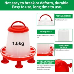 1Pc 1.5kg/3L Automatic Chicken Feeder Bucket Drinker Bucket With Leg Plastic Water Bucket for Duck Farm Chick Coop Water Supply