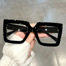 Large Frame Clear Lens Classic Glasses Trendy Square Computer Eyeglass Decorative Eyeglasses Spectacles for Women Men