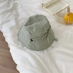 Casual Windbreak Rope Fisherman Hat Thin Lace-up Sunshade Basin Hat Solid Color Sunscreen Hat Summer
