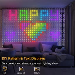 Outdoor Led String Christmas Lights Bluetooth Music App Control RGBIC Curtain USB DC5V WS2812B LED Addressable Party Decoration