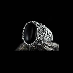 New Retro Shaped Geometric Oval Black Glossy Men's Ring For Anniversary Party Wedding Male Rings Jewelry Accessories 6-14