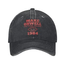 Vintage 1984 Make Orwell Fiction Again Baseball Cap Men Women Distressed Denim Sun Cap Dystopian World Outdoor Adjustable Hats
