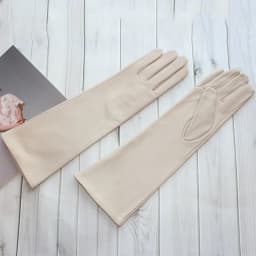 Touchscreen New Women's Long Gloves Thin Silk Lined Leather Gloves