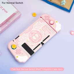 GeekShare Carrying Case Pink Star Kawaii Plush Strorage Bag For Nintendo Switch OLED NS Game Console Accessories