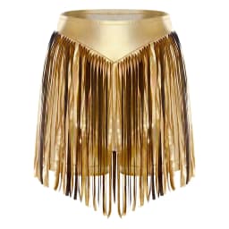 Womens Iridescent Metallic Hot Pants with Tassel High Waist Fringed Booty Shorts Cheeky Shorts Stage Dance Jazz Rock Clubwear
