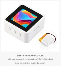 ESP32-S3 1.54inch LCD Display Development Board,240×240 Resolution,262K Color, Supports Dual Microphones, 2.4GHz Wi-Fi And BLE 5