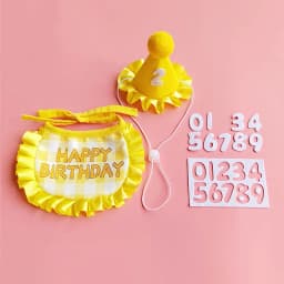 Pet Birthday Party Hat Bib Set Cute Cat Dog Birthday Celebration Scarf Dress Up Kitten Puppy Costumes Gift Pet Accessories