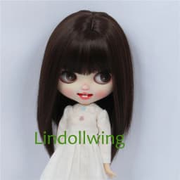 9-10 inch Blyth Wig Short Straight Brown Hair