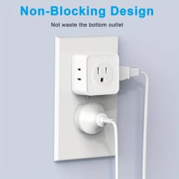 5 Way Multi Plug Outlet Extender, Wall Outlet Expander, Small Electrical Outlet Splitter for Travel, Home, Office, Dorm