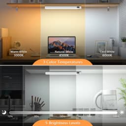 WILLED Rechargeable Motion Sensor Cabinet Light Indoor 3 Colors Dimmable Magnetic Light Bar Night Light for Cabinet Closet Desk