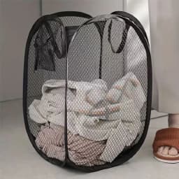 Mesh Pop-up Laundry Basket, Foldable Dirty Clothes Storage Basket, Large Capacity Storage Basket