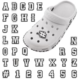 1 PCS 0-9# Number Alphabet ABC-Z Characters Letter Charms for Clog Sandals Shoe Decoration DIY Shoes Pins for Boy Girl Men Women