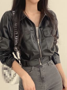 Premium Short PU Leather Jacket Women's Korean Style Loose Fit Collar Slimming Autumn Winter Coat Long Sleeve Regular Le...