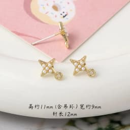 10pcs Pearl Stud Earrings Settings Handmade Roun Hollow Love Heart Earrings Connectors for DIY Jewelry Making Findings