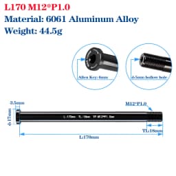 Thru Axle Skewers For MTB Road Bike Frame Fork High Strength M12/M15 Shaft Skewers For 100/110/142/148 Frame Fork Thru Axle Hub
