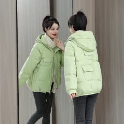 Fashionable Autumn Winter Candy Colored down Cotton Jacket Women's Korean Style Short Loose Hooded Student Cotton Coat Trendy