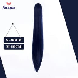 Snoya 60cm/30cm Synthetic Versatile Long Straight Claw Clip Ponytail Extensions for Ancient Costume Design Red Purple Pink Blue