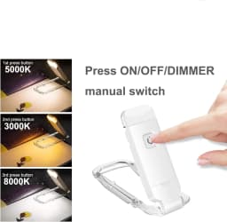 KEBINCPLED Book Light Led Rechargeable Reading Light USB Dimmable Decorative Lighting Portable Clip Night Reading Lamp 200mAh