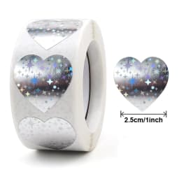 50-500pcs Heart Stickers For Envelopes Valentine's Day Sparkling Heart Stickers Decorative Love Stickers Holiday Decoration
